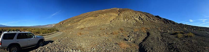 Panorama of the foothills of the Panamint Mountains from Indian Ranch Road, November 16, 2014